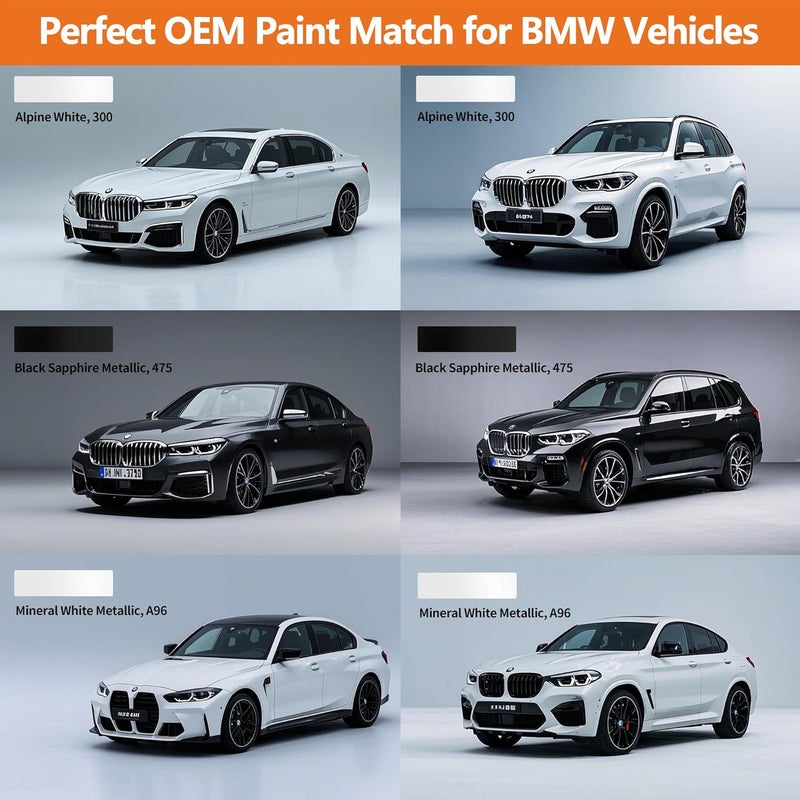 Gen2Magic Mineral White Metallic Touch Up Paint Pen Kit for BMW [Clear Coat Included], A96 Color Match for Scratches, Rock Chips, Bumper Dings, Easy Scratch Repair & Rust Remover for BMW Owners - Image 2